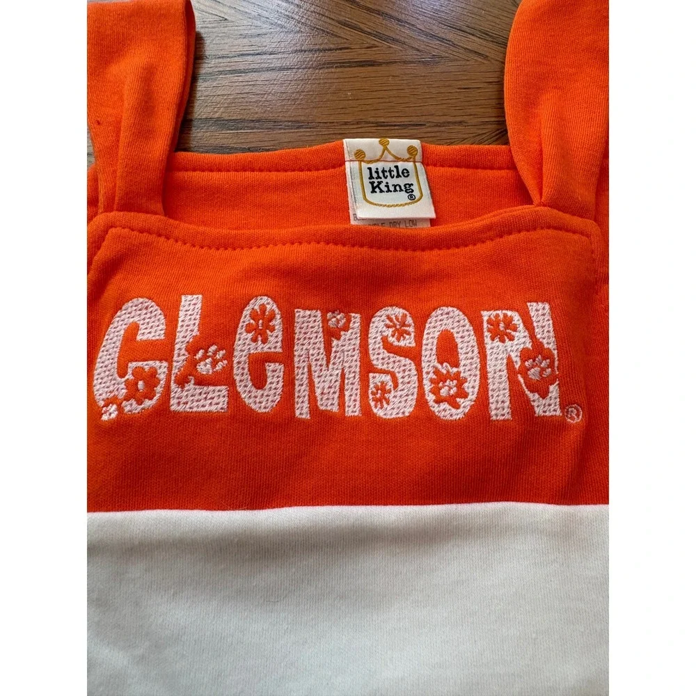 Little King Clemson Tigers Baby Girls 18M Orange White Tank Top Bloomers Set